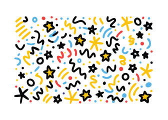 Seamless Random Scribbles and Kids Doodle Pattern – Hand-Drawn Playful Scribbles, Childlike Sketches, and Fun Doodle Designs for Creative Backgrounds