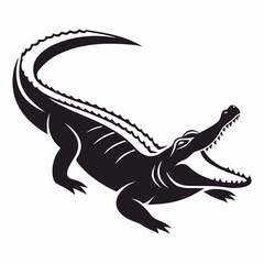 alligator on a black background