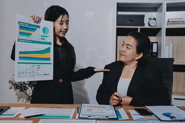 Business analyze,Close up Business people meeting to discuss the situation on the market. Business Financial Concept