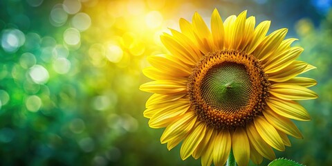 Obraz premium Closeup Sunflower Pollen Macro Photography - Urban Exploration Green Background