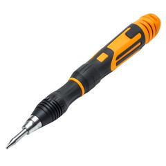 Orange and black precision screwdriver tool isolated black background
