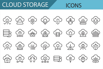 Aesthetic Cloud Storage Icons for Websites, Apps, and Digital Solutions