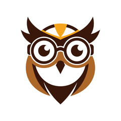 steampunk owl animal head mascot logo vector art illustration 