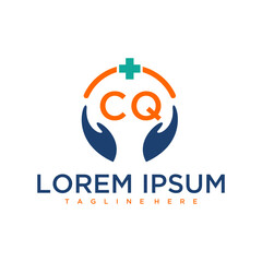 CQ initial monogram for healthy medical logo with creative style design