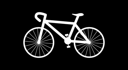 Fototapeta premium Bike icon minimalis style on black background