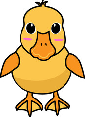 노란색 귀여운 아기 오리