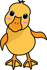 노란색 귀여운 아기 오리