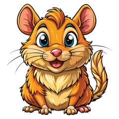 Cute cartoon gerbil flat design on white background