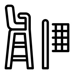 This Referee Chair icon is suitable for Badminton, Sport, etc