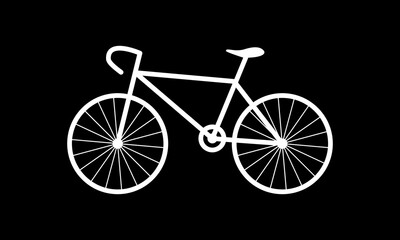 Bicycle icon on black background. Vector illustration eps 10