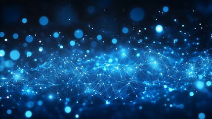 Obraz premium Glowing Blue Network Abstract Background