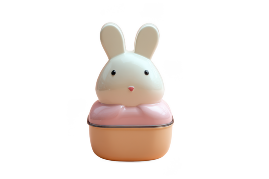 Pastel Plastic Bunny: A Whimsical Easter Decoration with a Retro Vibe, Perfect for Adding a Touch of Sweetness to Spring Celebrations and Children's Spaces