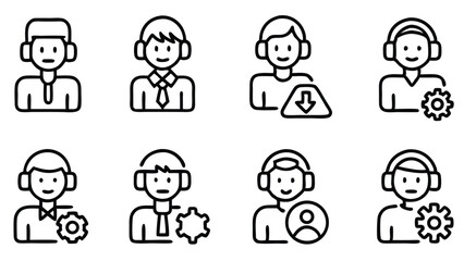 People icons set vector art design features cartoon business avatars and fun character illustrations for men, women, kids, and family groups