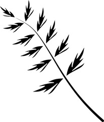 Carrot leaf silhouette vector
