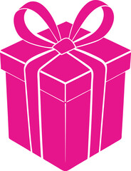  Simple illustration of a red gift box with a yellow ribbon, symbolizing presents, celebrations, and holidays, perfect for Christmas, birthdays, and festive designs.