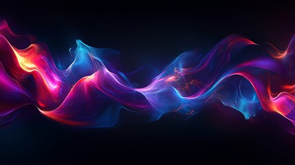 Obraz premium Abstract Colorful Waves of Light, Abstract colorful waves of light on a dark background