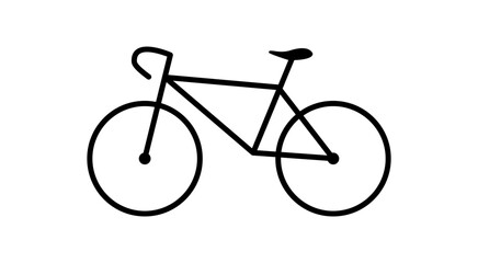 Black Bicycle Line Drawing &ndash; Transparent Background