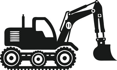 bulldozer excavator isolated on white