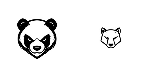 Vector illustration of a panda and a bear logo design featuring bold outlines and simplistic details for modern branding