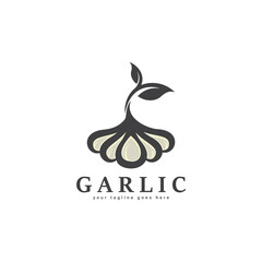 Garlic vector logo design concept illustration idea