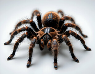 Fototapeta premium Detailed Close Up of a Spider on a Plain White Background