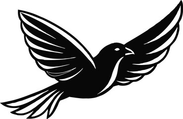 Black and white illustration of three soaring eagles with outstretched wings, symbolizing freedom, power, and nature, perfect for wildlife, bird, and nature-themed designs.