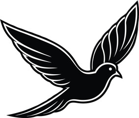 Obraz premium Black and white illustration of three soaring eagles with outstretched wings, symbolizing freedom, power, and nature, perfect for wildlife, bird, and nature-themed designs.