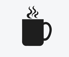 Teacup with smoke silhouette with white background