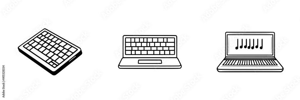 Poster vector illustration of computer keyboards showcasing different styles and functions