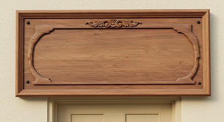 Ornate Carved Wood Sign Blank, Wall Mounted, Architectural Detail.