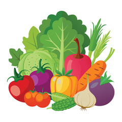 Different vegetables vector.