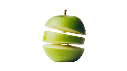 Single perfect green apple on a white background