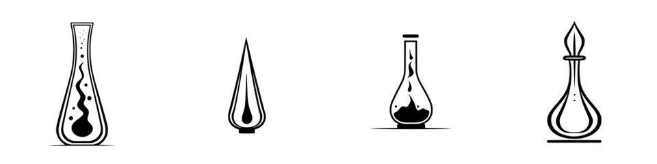 Fototapeta premium Vector illustration of laboratory glassware including flasks and droppers used in scientific experiments