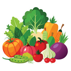 Different vegetables vector.