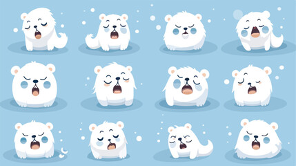 Obraz premium Adorable Tiny Polar Bear Showing Various Emotions - Professional Wildlife EPS Image