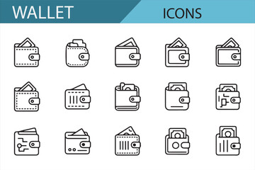 Stylish Wallet Icons for Digital Transactions and Finance Applications