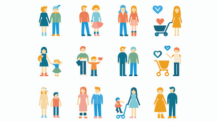 Family Icons Over White Background Vector Illustration