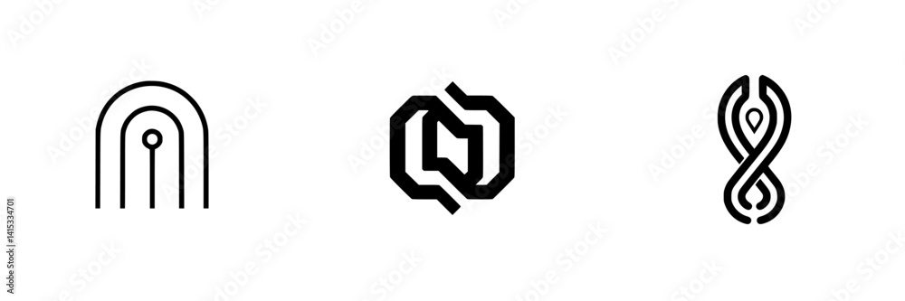 Poster vector illustration icons featuring abstract shapes signifying connection and continuity in design f