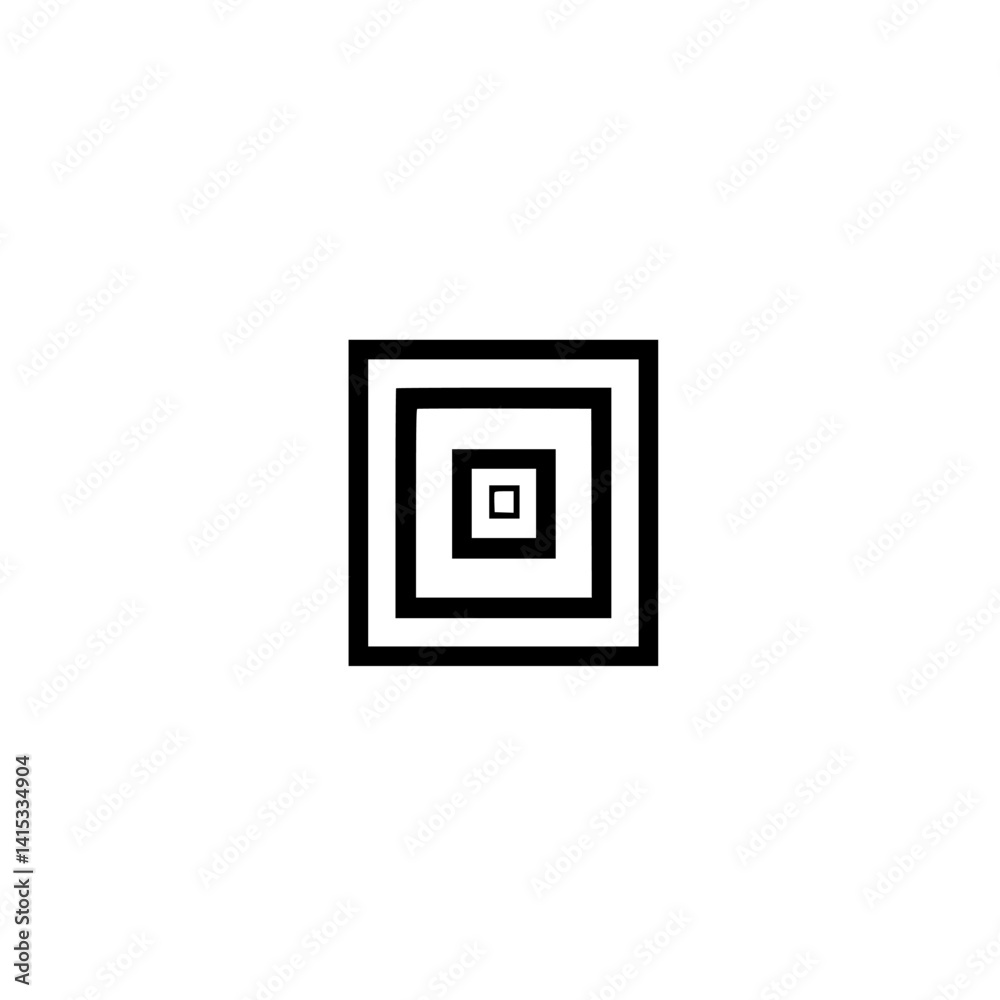 Poster geometric vector illustration of a nested square pattern on a minimalist background