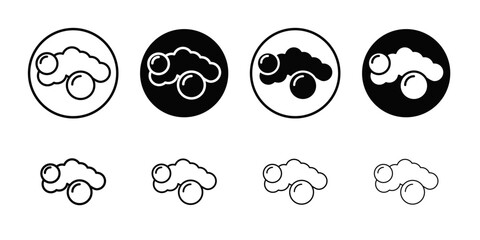 Bubbles and foam icon Black and white outline vector