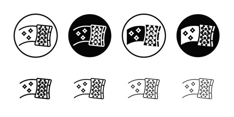 Cleaning sponge icon Black and white outline vector