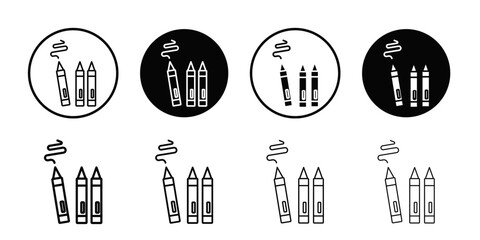 Crayons icon Black and white outline vector