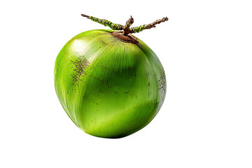 Fresh green young coconut isolated on black background