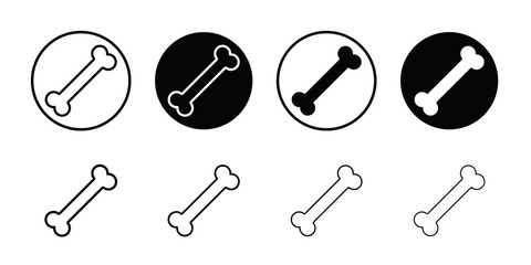 Dog bone icon Black and white outline vector