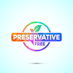 Preservatives free icon design illustration. No preservatives sign symbol in low poly style