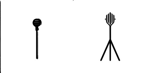 Vector illustration of a microphone and speaker stand perfect for music events and audio production