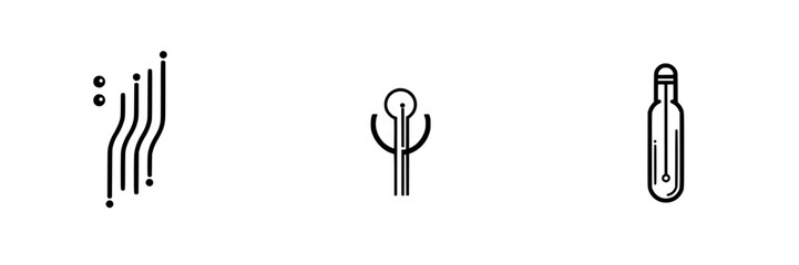 Vector illustration of abstract technology icons representing digital concepts and innovation in a minimalist style