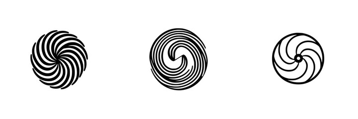 Abstract vector illustration of swirling spiral designs in minimalist style suitable for various creative applications