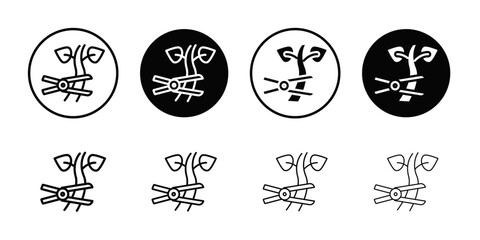 Pruning icon Black and white outline vector