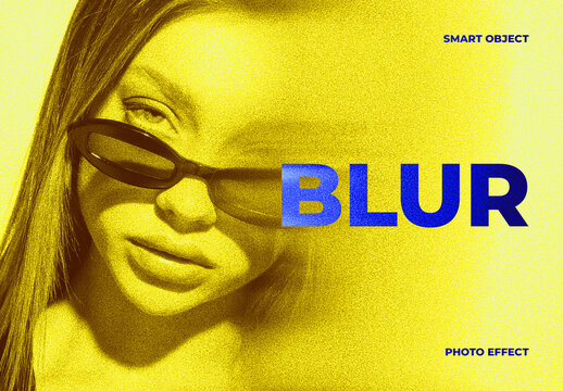 Yellow Blur Image Effect Mockup